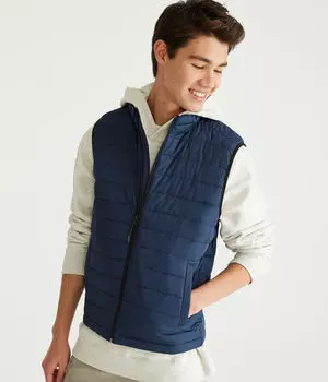 Легкий стеганый жилет-пуховик Aeropostale, синий