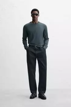 Легкий свитер из 100% шерсти ZARA, цвет Bluish