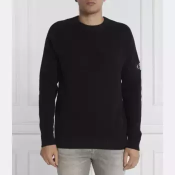Легкий свитер стандартной посадки с нашивкой Calvin Klein, черный