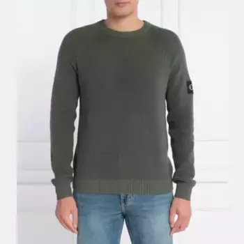 Легкий свитер стандартной посадки с нашивкой Calvin Klein, зеленый