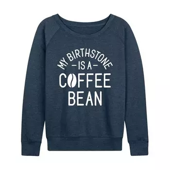 Легкий свитшот из френч-терри больших размеров «My Birthstone Is A Coffee Bean» Licensed Character, цвет Heather Indigo