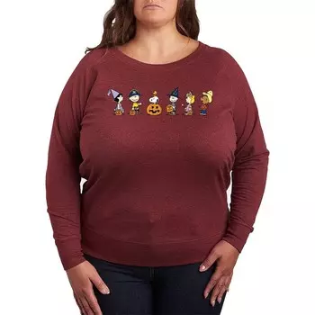 Легкий свитшот из френч-терри больших размеров Peanuts Group Trick Or Treat Licensed Character, цвет Heather Dark Red
