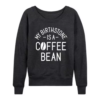 Легкий свитшот из френч-терри больших размеров «My Birthstone Is A Coffee Bean» Licensed Character, цвет Heather Charcoal