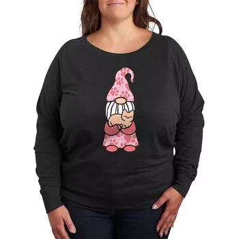 Легкий свитшот из френч терри больших размеров Cat Gnome Licensed Character, цвет Heather Charcoal