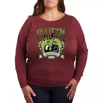 Легкий свитшот из френч-терри большого размера Salem Witchy Collegiate Licensed Character, цвет Heather Dark Red