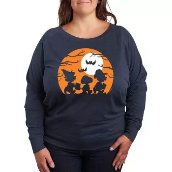 Легкий свитшот из френч-терри большого размера Peanuts Trick Or Treat Licensed Character, цвет Heather Indigo