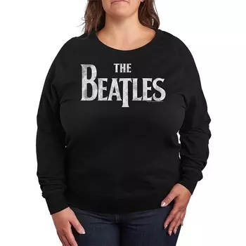 Легкий свитшот из френч терри большого размера с логотипом The Beatles Licensed Character, черный