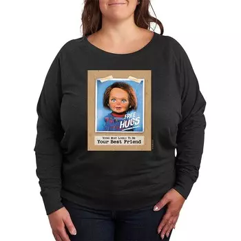 Легкий свитшот из френч терри Chucky Free Hugs больших размеров Licensed Character, цвет Heather Charcoal