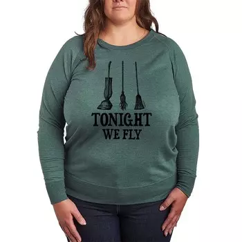 Легкий свитшот из френч терри Disney's Hocus Pocus Plus Size Tonight We Fly, цвет Heather Green