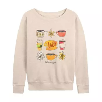 Легкий свитшот из френч-терри для женщин Gilmore Girls Luke's Coffee Grid Licensed Character, цвет Birch