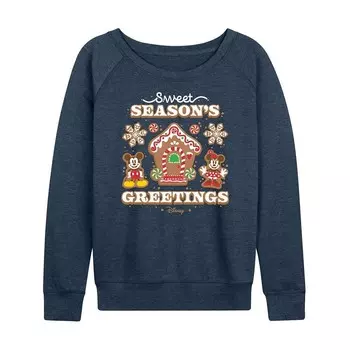 Легкий свитшот из френч-терри для женщин Disney's Mickey and Minnie Mouse Seasons Greetings, цвет Heather Indigo