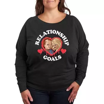 Легкий свитшот из френч терри размера Chucky Relationship Goals Licensed Character, цвет Heather Charcoal