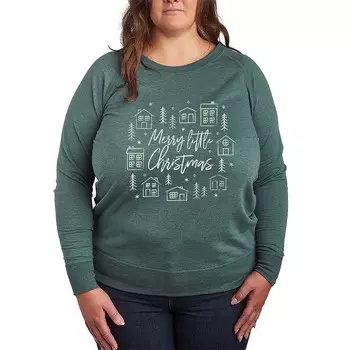 Легкий свитшот из френч терри размера плюс Merry Little Christmas Licensed Character, цвет Heather Green
