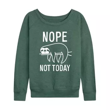 Легкий свитшот из френч-терри размера плюс Nope Not Today Sloth Licensed Character, цвет Heather Juniper