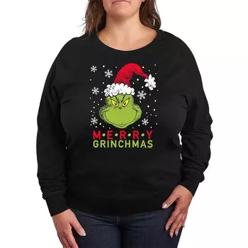 Легкий свитшот из френч-терри размера плюс «Доктор Сьюз» Merry Grinchmas Licensed Character, черный