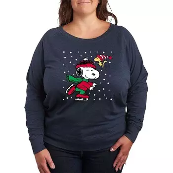 Легкий свитшот из френч терри размера плюс Peanuts Snoopy Holiday Licensed Character, цвет Heather Indigo