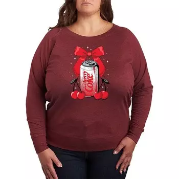Легкий свитшот из френч терри размера плюс Coca-Cola с бантиком вишни и бантиком Licensed Character, цвет Heather Dark Red