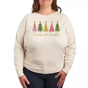 Легкий свитшот из френч терри размера плюс Merry & Bright Christmas Licensed Character, бежевый
