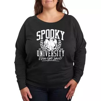 Легкий свитшот из френч терри размера Spooky University Licensed Character, цвет Heather Charcoal