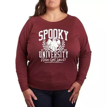 Легкий свитшот из френч терри размера Spooky University Licensed Character, цвет Heather Dark Red