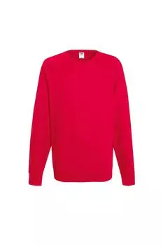 Легкий свитшот реглан (240 GSM) Fruit of the Loom, красный