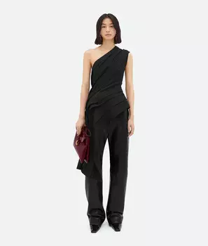 Легкий топ из вискозы стрейч Bottega Veneta, черный