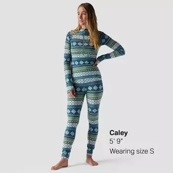 Легкий топ с капюшоном и молнией 1/2 с принтом Spruces женский Backcountry, цвет Dress Blue Fair Isle Print