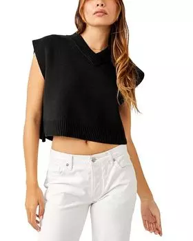 Легкий уличный свитер-жилет Free People, цвет Black