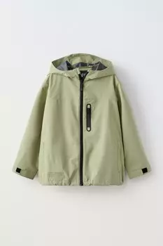 Легкий водоотталкивающий плащ ZARA, светло-фисташковый