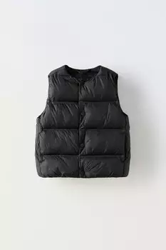 Легкий водоотталкивающий жилет ZARA, черный