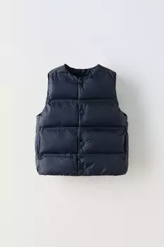 Легкий водоотталкивающий жилет ZARA, темно-синий