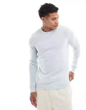 Легкий вязаный джемпер голубого цвета с начесом ASOS DESIGN