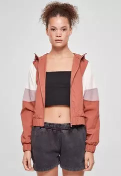Легкий жакет Tone Crinkle Urban Classics, терракота, белый песок и сумеречная роза