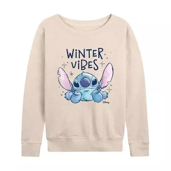 Легкий женский свитшот из френч терри Disney's Lilo & Stitch Winter Vibes, бежевый