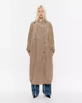 Легкий женский тренч макси Bimba y Lola, цвет Camel