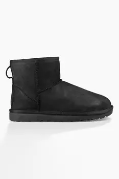 Легко надевать кожаные ботинки Ugg, черный