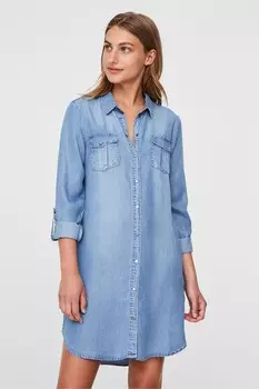 Легкое джинсовое платье-рубашка Vero Moda, синий