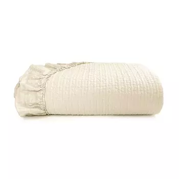 Легкое хлопковое одеяло StoneWash с льняной каймой - Флорида Lisola, песок