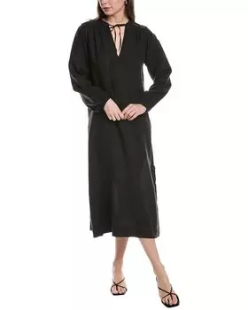 Легкое льняное платье макси от James Perse, черный