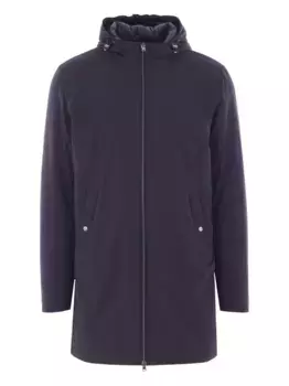Легкое пальто с капюшоном Herno, синий
