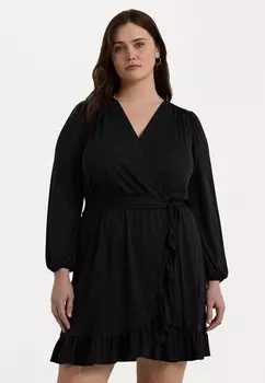 Легкое платье BELTED STRETCH JERSEY DRESS Ralph Lauren, черный