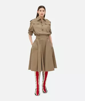 Легкое платье из хлопкового твила Bottega Veneta