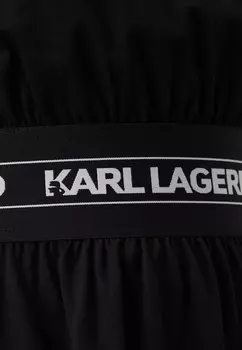 Легкое платье LOGO TAPE DRESS KARL LAGERFELD, черный