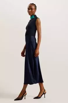 Легкое платье Paolla с закрученным воротником Ted Baker, синий