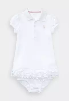 Легкое платье RUFFLED POLO DRESS & BLOOMER Ralph Lauren, белый