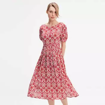 Легкое платье с графическим принтом S&J Weekends, красный