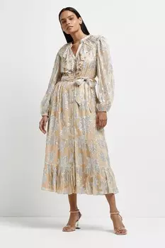 Легкое платье с оборками River Island, розовый