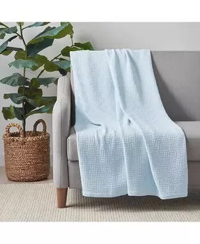 Легкое покрывало из корзинного плетения из 100% хлопка для хозяев и дома, 50 x 70 дюймов Arkwright Home, синий