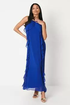 Легкое шифоновое платье макси с рюшами Coast, синий