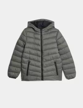 Легкое стеганое пальто с капюшоном Stormwear Marks & Spencer, хаки